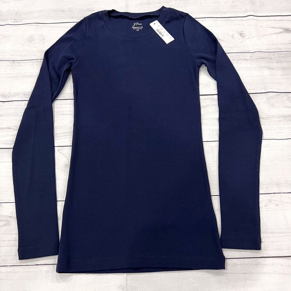 🆕NWT J.Crew Perfect Fit Navy Crewneck Tee